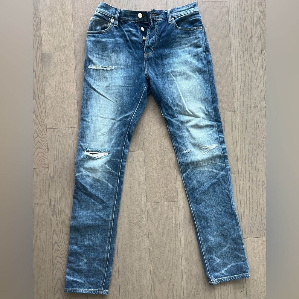 Essentials Fear of God Distressed Slim Fit Jeans